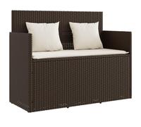 Vidaxl Banc De Jardin Avec Coussins Marron Résine Tressée