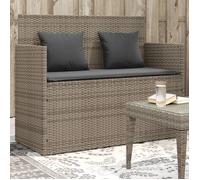 Vidaxl Banc De Jardin Avec Coussins Gris Résine Tressée
