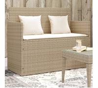 vidaXL Banc de jardin 365764 – avec coussins, siège de patio/terrasse, beige