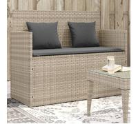 vidaXL Banc de jardin avec coussins – Résine tressée Gris clair