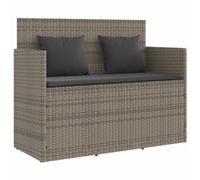 vidaXL Banc de Jardin avec Coussins, Siège de Patio, Chaise de Terrasse, Meuble de Parc Arrière-cour Balcon Extérieur, Gris 365763