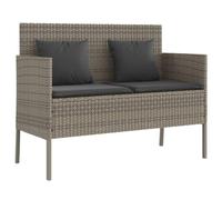 vidaXL Banc de Jardin avec Coussins, Siège de Patio, Chaise de Terrasse, Meuble de Parc Arrière-Cour Balcon Extérieur, Gris Résine Tressée