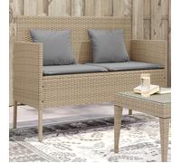 Banc de Jardin avec Coussins Siège Patio Terrasse Marron Résine Tressée vidaXL