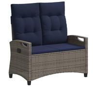 vidaXL Banc de Jardin avec Oreiller 105 x 60 x 112 cm Acier, Banc de Jardin et terrasse Moderne, Assise rectangulaire rembourrée en Mousse, Dossier réglable, Design Fonctionnel
