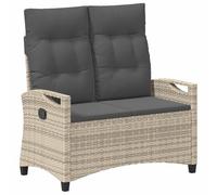 vidaXL Banc de Jardin avec Oreiller 105 x 60 x 112 cm Acier, Banc de Jardin et terrasse Moderne, Assise rectangulaire rembourrée en Mousse, Dossier réglable, Design Fonctionnel