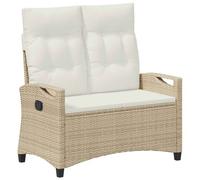 Vidaxl Banc De Jardin Avec Oreiller Beige Et Crème 105 X 60 X 112 Cm