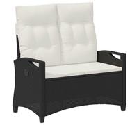 Vidaxl Banc De Jardin Avec Oreiller Noir Et Crème 105 X 60 X 112 Cm
