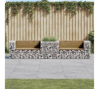 vidaXL Banc de jardin avec panier en gabion bois de pin imprégné