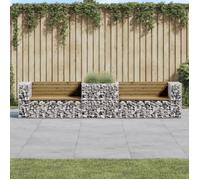 vidaXL Banc de jardin avec panier en gabion bois de pin imprégné