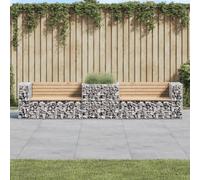 vidaXL Banc de jardin avec panier en gabion bois massif de pin 3196245