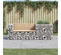 Banc de Jardin avec Panier en Gabion Siège de Patio Bois Massif de Pin vidaXL