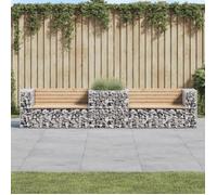 vidaXL Banc de jardin avec panier en gabion bois massif de pin 3196245