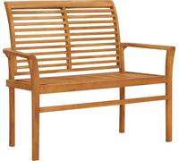 vidaXL Banc de jardin avec revêtement anthracite 112 cm bois massif teck