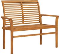 vidaXL Banc de jardin avec revêtement noir 112 cm bois massif teck