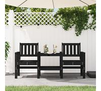 Banc de Jardin avec Table Siège Chaise 2 Places Gris Bois Massif de Pin vidaXL