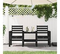 Vidaxl Banc De Jardin Avec Table 2 Places Noir Bois Massif De Pin