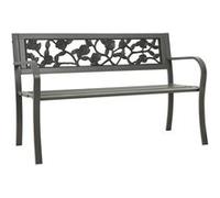vidaXL Banc de Jardin Banc de Terrasse Banc d'Extérieur Meuble de Jardin Banc de Patio Meuble de Parc Arrière-cour 125 cm Gris Acier Gris G