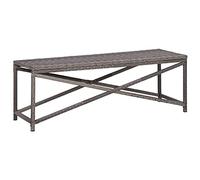 vidaXL Banc de Jardin Banquette de Terrasse Banc de Terrasse Banquette d'Extérieur Banquette de Patio Banc de Parc 120 cm Résine Tressée Gris