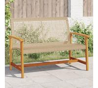 Vidaxl Banc De Jardin Beige 112 Cm Résine Tressée Et Bois D'acacia
