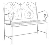 Vidaxl Banc Blanc Métal 104 X 54 X 93 Cm Durable Banc D'extérieur