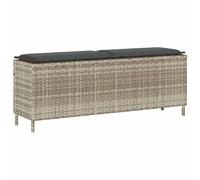 Vidaxl Banc De Jardin Coussin Gris Clair 110x30x40,5 Cm Résine Tressée