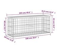 Vidaxl Banc De Jardin Design De Gabion 103x31,5x42 Bois Massif De Pin