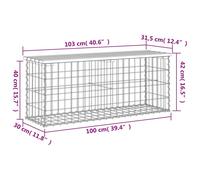 Vidaxl Banc De Jardin Design De Gabion 103x31,5x42 Bois Massif De Pin