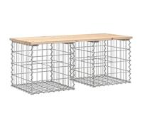 vidaXL Banc de Jardin Design de Gabion 103x44x42 cm Bois Massif de pin, siège de Jardin, Banc de Parc, Banc de Pique-Nique de Jardin, Banc extérieur