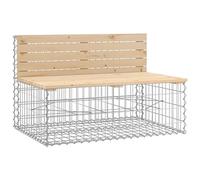 vidaXL Banc de jardin design gabion 103x70x65 cm Bois massif de pin Gris
