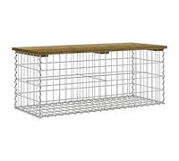 vidaXL Banc de Jardin Design Gabion 103x44x42 cm Bois de pin imprégné, siège de Jardin, Banc de Parc, Banc de Pique-Nique de Jardin, Banc extérieur