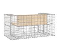vidaXL Banc de Jardin Design Gabion 143x71x65,5 cm Bois Massif de pin, siège de Jardin, Banc de Parc, Banc de Pique-Nique de Jardin, Banc extérieur