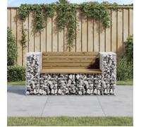 vidaXL Banc de jardin design gabion 143x71x65,5cm bois de pin imprégné 834379