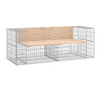 vidaXL Banc de jardin Design Gabion 3196236 184x71x65,5 cm bois massif de pin Gris