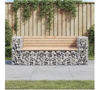 vidaXL Banc de jardin Design Gabion 3196236 184x71x65,5 cm bois massif de pin Gris
