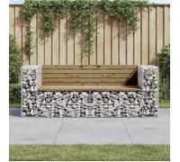 vidaXL Banc de jardin design gabion 184x71x65,5cm bois de pin imprégné 3196238