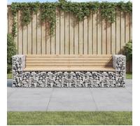 vidaXL Banc de jardin design gabion 244x71x65,5 cm bois massif de pin 3196239
