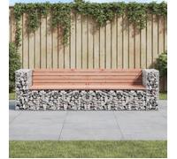 vidaXL Banc de jardin design gabion 244x71x65,5 cm bois massif douglas 3196240
