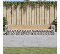 vidaXL Banc de jardin design gabion 347x71x65,5 cm bois massif de pin 3196254
