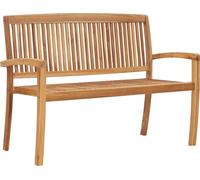 vidaXL Banc de jardin empilable avec support 128,5 cm bois massif teck