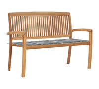 Vidaxl Banc De Jardin Empilable Et Coussin 128,5cm Bois De Teck Massif
