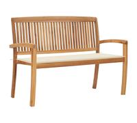 Vidaxl Banc De Jardin Empilable Et Coussin 128,5cm Bois De Teck Massif
