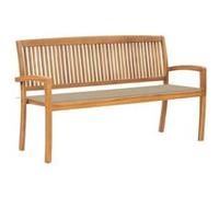 Banc de jardin empilable et coussin 159 cm Bois de teck massif3063309