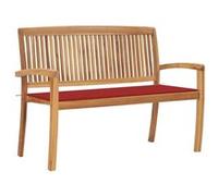 vidaXL Banc de Jardin Empilable et Coussin Banc de Patio Meuble de Jardin Meuble d'Extérieur Banc de Terrasse Parc 128,5 cm 3063285 Multicolore G