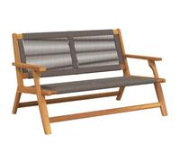 vidaXL Banc de Jardin en Bois d'acacia Massif Gris, Taille 76 x 122 cm. Parfait pour 2 Personnes avec accoudoirs. Ça va Bien sur ta terrasse ou dans Ton Jardin. Design Moderne et Confort au Rendez-vo