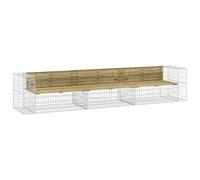 Vidaxl Banc De Jardin Design Gabion 347x71x65,5cm Bois De Pin Imprégné
