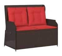 vidaXL Banc de jardin en polyrotin, meubles d'extérieur, banc en rotin à la mode, résistant aux intempéries, siège réglable, parfait pour le temps froid