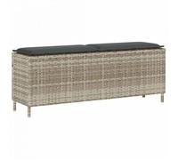 vidaXL Banc de jardin avec coussin gris clair 110x30x40,5 cm résine tressée