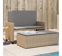 Vidaxl Banc De Jardin Et Coussins Et Repose-Pied Beige Résine Tressée
