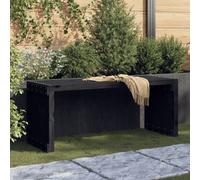 vidaXL Banc de Jardin Extensible, Siège, Chaise, Meuble de Patio Terrasse Arrière-Cour Pelouse Exterieur, Moderne, Noir Bois Massif Pin