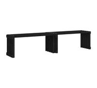 vidaXL Banc de Jardin Extensible, Siège, Chaise, Meuble de Patio Terrasse Arrière-Cour Pelouse Exterieur, Moderne, Noir Bois Massif Pin